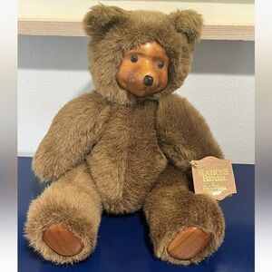 Robert Raikes Plush 11” Teddy Bear Wood Terry 17010 Applause Vintage 1988 80s